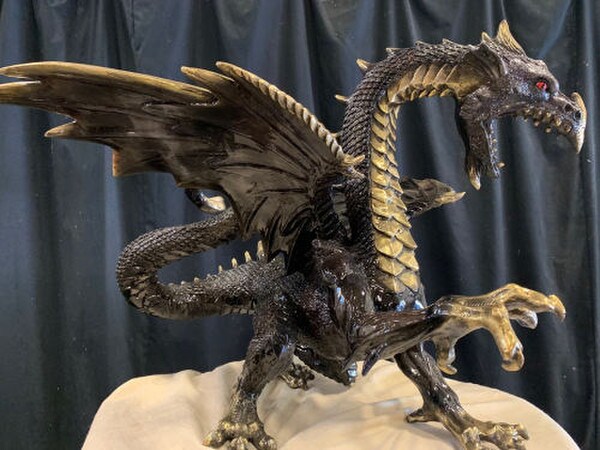 Bronze Dragon Sculpture Smoke Large Scale Statuary Huge Statue
